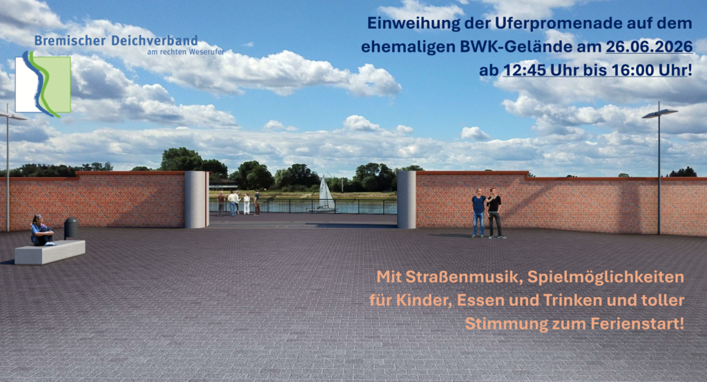 Einladung zur Einweihung der Uferpromenade auf dem ehemaligen BWK-Gelände am 26.06.2026 ab 12:45 Uhr bis 16:00 Uhr